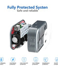Beast Mode Compact Car Power Inverter Step Up Dc Twelve Volt To One Hundred Eleven V Using Twenty Seven Watt Pd Usb C and Dual USB Ports For Tech Gadgets And Road Trips Quick Plug In solid grey exterior showcasing safety features.
