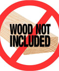 Image of wood with a red circle and slash saying 'Wood Not Included' for Eight Pack Adjustable Shelf Brackets Wall Mounted Rack System.