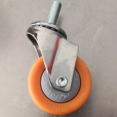 Heavy Duty Swivel Caster Wheels With Threaded Stem Nylon Rollers For Chairs Tables Furniture Smooth As Butter, close-up view.