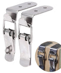90 Degree Latch Locks Super Secure Spring Loaded Duck Mouth Buckle Hook For Cabinet Door Barn And Heavy Duty Draw Toggle Clamp No Lock Required, stainless steel, 108x25mm size, designed for tool cases.