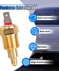 Heavy Duty Electric Cooling Fan Thermostat Switch With 3 8 Inch Pipe Thread And 175 To 185 Degree Activation for V8 engines.