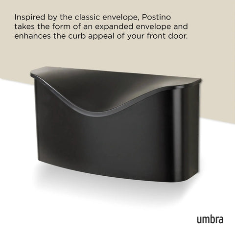 Postino Wall Mount Mailbox In Black With Hinged Lid And Weather Resistant Stainless Steel Dope Curb Appeal For Your Front Door