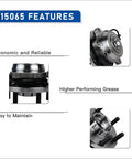 Close-up view of 2 Pack Wheel Hub And Bearing Assembly 515065 For 2005 2018 Nissan Frontier 2005 2012 Pathfinder 2005 2015 Xterra And 2009 2012 Suzuki Equator With ABS 6 Lug with highlighted features.