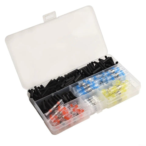 Hot Solder Seal Heat Shrink Butt Connectors Kit With Waterproof Sealing Rings For All Your Wiring Needs That Make Electric Joints Strong And Totally Secure Without Crimping Tools In Just One Easy Step, assorted wires