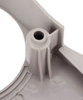 Close-up of durable lightweight plastic pulley belt head guard of heavy duty sewing machine cover for industrial use.