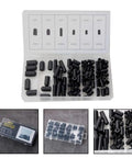 80 Piece Rubber Vacuum Line Cap Assortment Kit For Carburetor Manifold Sealing Repair With 6 Diverse Hose Sizes Including Block Off Plugs To Fix And Seal Air Leaks Quickly And Effortlessly, 80 rubber caps in organizer case