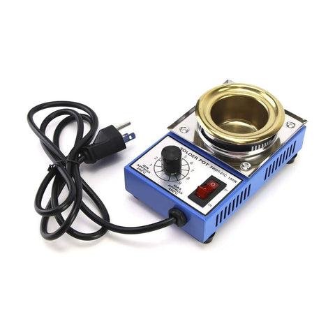 Pro Grade Electric Solder Pot 150W 110V With 50mm Titanium Solder Bath Plate, 500g Capacity, Adjustable 200 To 450 C