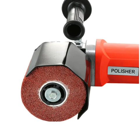 Close-up of Workhorse 1400W Electric Burnishing Polishing Machine with 8 Variable Speed Settings and polishing wheel