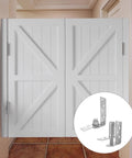 Stainless Steel Door Pivot Hinges With Automatic Rebound Function And Dual Directional Opening For Cabinets And Doors Silver Heavy Duty Built Tough Space Saving With Smooth Pivot Action on white double doors