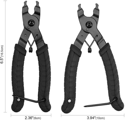 2 In 1 Bike Master Link Pliers For Quick Link Removal Opener And Closer Heavy Duty Chain Repair Tool shown in two sizes