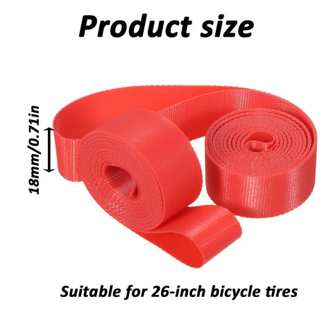 2 Pack 26 Inch 18mm PVC Rim Tape And Tire Liner For Mountain And Road Bikes Puncture Resistant Inner Tube Protection Pad