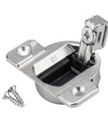 Self Closing Cabinet Hinges 110 Degree Screw In Compact 33 Replacement 4 Pack close-up view with mounting screw for easy installation.