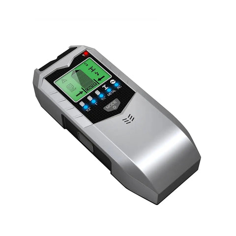 Heavy Duty Digital Wall Stud Finder With LCD Display, 5 In 1 Scanner in silver, detects wood joists, metal pipework.
