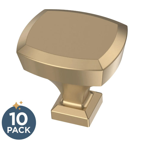 Champagne Bronze Gold Cabinet Knobs 10 Pack One And One Quarter Inch Beveled Hardware For Kitchen Cabinets Cupboards Dressers