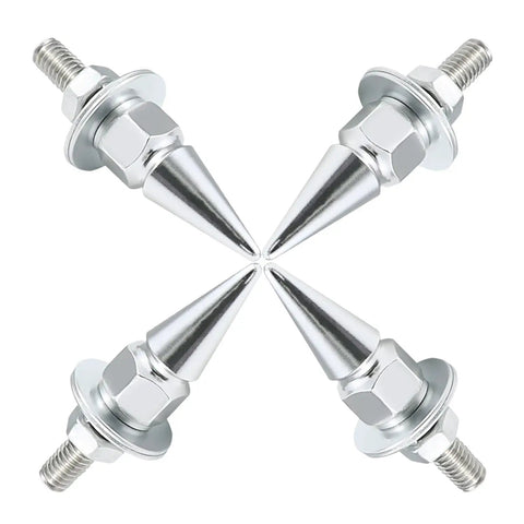 Spike License Plate Screws Kit Four Pcs Universal Fit Bolt Fasteners For Cars Trucks And Motorcycles In Stainless Steel And Aluminum Alloy