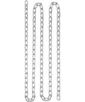 Grade 30 Chain Quarter Inch By 100 Feet Zinc Plated Proof Coil Chain for towing, logging, and agriculture shown extended