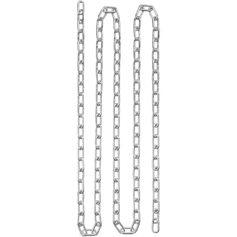 Grade 30 Chain Quarter Inch By 100 Feet Zinc Plated Proof Coil Chain for towing, logging, and agriculture shown extended