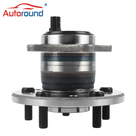 Front view of Rear Right Wheel Hub And Bearing Assembly 512207 with ABS Sensor for Toyota Camry Avalon Highlander Solara and Lexus ES300 ES330 ES350 2001-2012 5 Lug Replacement.