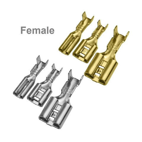 Solid Brass Tinned Spade Crimp Terminals Kit For Quick Wire Connections In Audio And Home Appliances, 2.8mm female pins