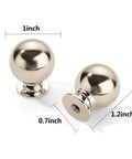 Top Shelf 1 Inch Vintage Ball Cabinet Knobs Polished Nickel Drawer Pulls Heavy Duty Zinc Alloy Kitchen Hardware Built Tough Solid Retro Handles For Quick Easy Home Refreshes, showing dimensions 1 inch and 0.7 inch.