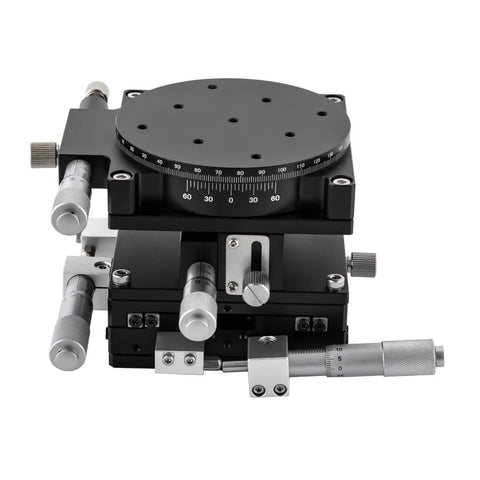 4 Axis 90mm By 90mm Manual Linear Positioning Stage With Sliding Table For Precision Inspection And Equipment Positioning