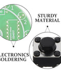 Close-up of a Beginner Soldering Practice Kit, 4 Pack DIY Electronics Training Boards showing circuitry and button detail.
