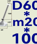 Dimensions of Built Tough Threaded Leveling Feet With Swivel Base For Furniture Adjustable Articulating Levelers