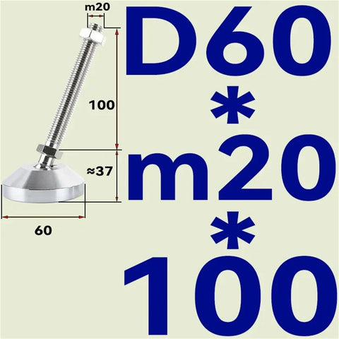 Dimensions of Built Tough Threaded Leveling Feet With Swivel Base For Furniture Adjustable Articulating Levelers