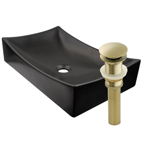 Dope Matte Black Porcelain Vessel Sink No Overflow For Above Counter Mount With Easy Clean Scratch Resistant Non Porous Surface And Standard Plumbing Connections side view