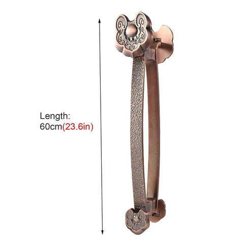 Side view of 60cm Double Sided Glass Wood Sliding Door Handle Pull And Push Heavy Duty Aluminum Barn Door Hardware Set Vintage Replacement 60cm length