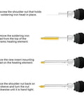 Step-by-step guide on using 8 Pack Brass Soldering Iron Tips For Heat Set Inserts Compatible With TS100 TS101 Pinecil V2 And Adapters.