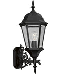 Welbourne Collection 1-Light Outdoor Wall Lantern With Clear Beveled Glass In Textured Black Finish Classic Yet Boss Exterior Porch Light