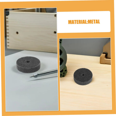 6pcs Nylon Buffing Wheels 75mm With 10mm Hole For Metal Polish And Car Burnishing Discs on work surface.