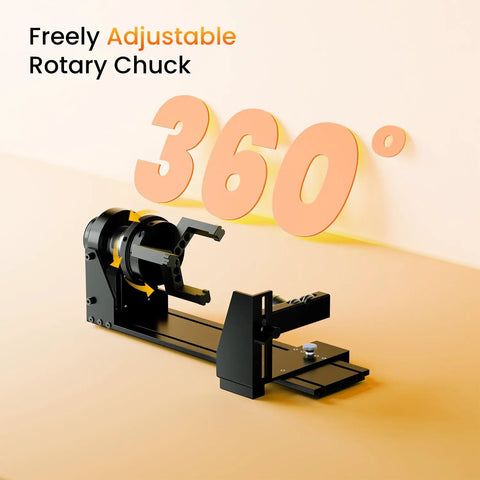Four In One Laser Rotary Chuck Attachment For Cylindrical Engraving On Wine Glasses Mugs Tumblers And Irregular Shapes That Plays Nice With Ray5 Ray5mini B1 And Most Laser Engravers, showing adjustable rotary mechanism