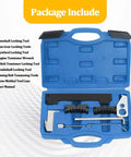 Top Shelf Car Timing Tool Kit With Hardcore Grip Camshaft Holding Belt And Shop Tested Timing Locking Kit For Auto Camshaft Tensioning and Dead Center Alignment Compatible With 16V 1.4 1.6 1.8 En6340 Km6340 Blue in blue tool case.