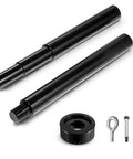 Gimbal bearing alignment kit with two black steel rods, threaded end, plus mounting collar, eye bolt, and pin.