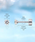 Nailed It 20G Titanium Screw Back Earrings For Sensitive Ears Men Women Hypoallergenic Nickel Free Implant Grade F136 Titanium side view