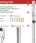 Packing list for Heavy Duty Adjustable Wall Mount Anchor Platform For Resistance Bands Featuring 35 Custom Locking Positions.