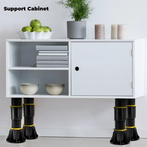 Four Pack Adjustable Bed Support Legs Eight Point Five To Thirteen Inches Heavy Duty Center Slat Reinforcement Kit Nixes Saggy Bed Frames used under a cabinet.