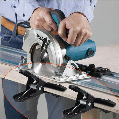 Wide Mouth Spring Clamps Set 4 Pack Pro Grade Heavy Duty Anti Slip Metal Clips For Woodworking And Photography Backdrops Background Stands DIY Home Improvement Fixture And Photo Studio Prop Projects used to secure a board while cutting with a circular saw.