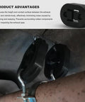 Two Pack Exhaust Rubber Hangers for Cars Trucks and SUVs with 2 holes adjustable muffler mount brackets installed on exhaust pipe