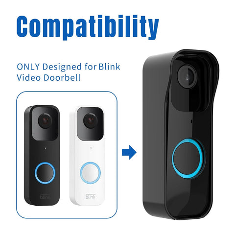 Protective Wall Mount Bracket For Video Doorbell 1st Gen - No Fuss Easy Install Cover Shield with Blink Video Doorbell compatibility