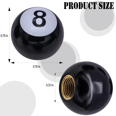 8 Ball Pool Style Tire Valve Stem Caps 4 Pack Universal Copper Core Dustproof Caps For Cars SUVs Trucks Motorcycles Bicycles Black