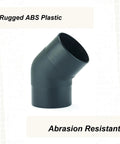 Built Tough As Nails 4 Inch Outside Diameter 45 Degree Elbow Dust Collection Fitting made from rugged ABS plastic.
