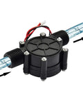 Dope Three Piece Micro Water Turbine Generator Kit DIY Hydro Power, Portable Half Inch Turbine, 5V 12V 80V DC Output, 10W Micro Hydro Generator Charging Tool, Compact Easy Install showing installed view