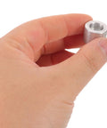 Hand holding a silver metal cam chain tensioner adjuster from the Top Tier 2 Pack Motorcycle Cam Chain Tensioner And Extender Adjuster For Suzuki Bikes.