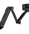 3 In 1 Do It All Action Camera Grip Arm And Tripod For All In One Stability, detachable handle and built-in tripod with camera attached