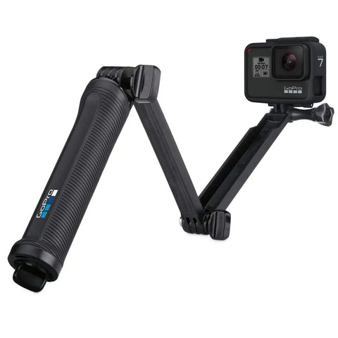 3 In 1 Do It All Action Camera Grip Arm And Tripod For All In One Stability, detachable handle and built-in tripod with camera attached