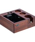 Eight In One Espresso Knock Box And Barista Grade Coffee Accessories Organizer With Natural Walnut Base