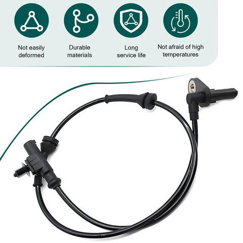 Rear-left ABS wheel speed sensor with black cable and mounting bolt.